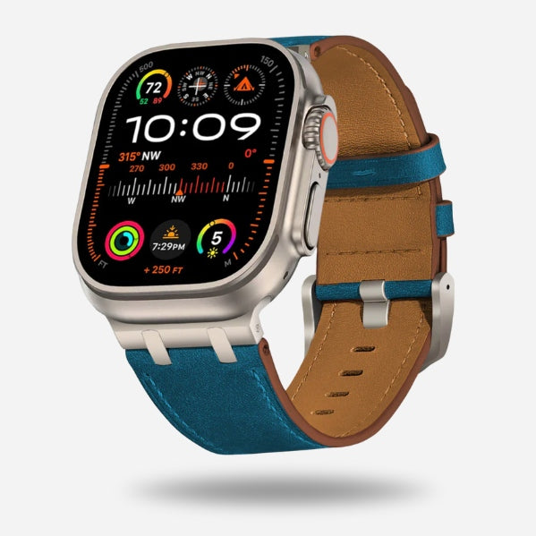 Apple Watch Blue Leather Band