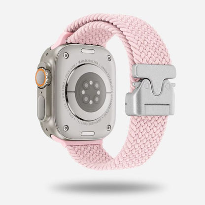 Apple Watch with pink woven strap & titanium clasp