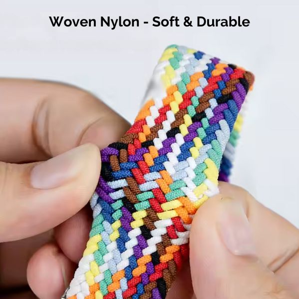 Colorful woven nylon elastic strap for Apple Watch